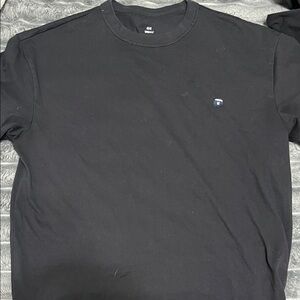 H&M Black Short Sleeve Crew Neck Tee with Subtle Chest Patch